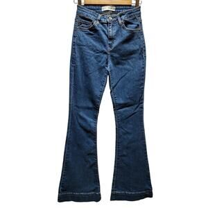 KanCan Jeans Women's 3/25 High Rise Flare Leg Stretch Faded Blue Style KC8411M